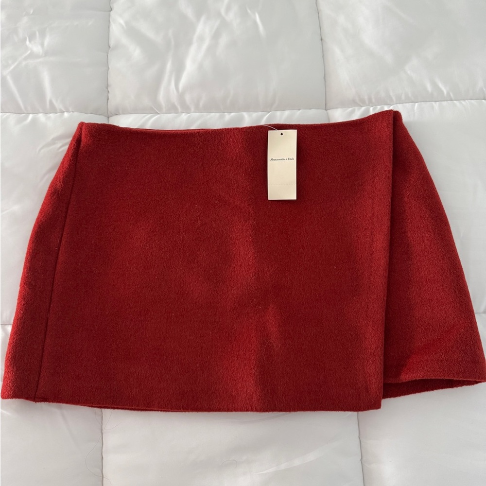 Abercrombie & Fitch Rich Red Wool Skort